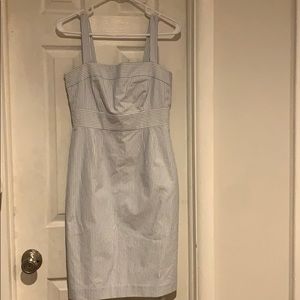 J crew strap dress light blue white